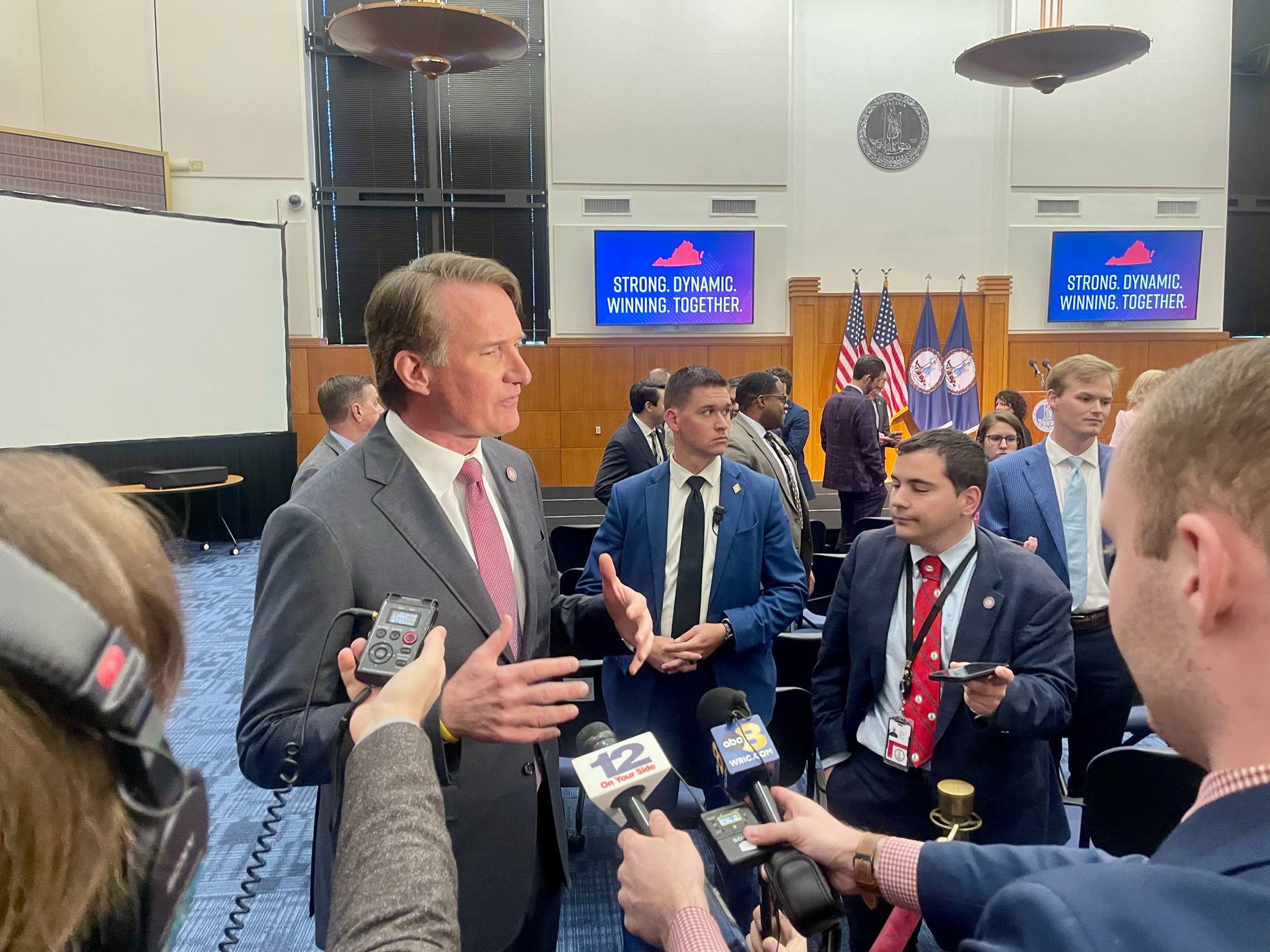 Pressed on Reid leak, Youngkin points to progress, not responsibility